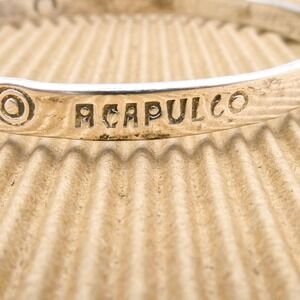 Acapulco Mexico Sterling Silver Plated Vintage Stackable 8.5" Bangle Bracelet